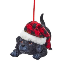 Игрушка на елку "Щенок черный" 9 см