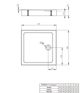 Душевой поддон Radaway Doros Plus D 90х90, белый
