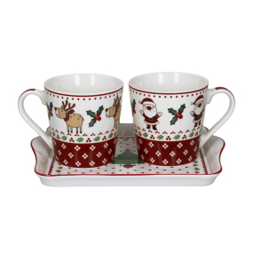 Набор чайный New Milk & Coffee Happy Santa, 3 предмета