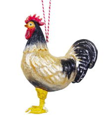 Новогодняя игрушка "Петух черно-белый"