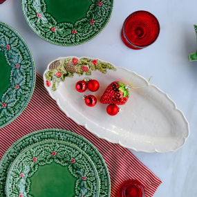 Блюдо овальное Coroa De Natal 39,5х19 см, белое