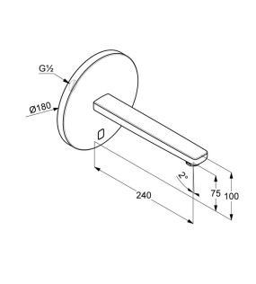Внешняя часть Kludi Zenta 3840305 смесителя электронного для раковины, хром