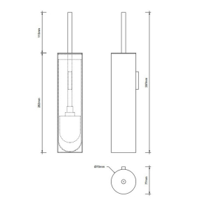 Ершик для туалета Decor Walther Mikado 0521376, сталь матовая