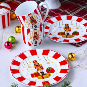 Набор чайный на 2 персоны Christmas Love, 4 предмета, красный