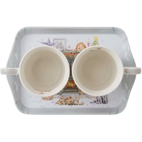 Набор кружек на подносе "Коты и собаки" 180 мл, 3 предмета