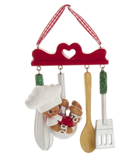 Новогодняя игрушка "Пряничный мальчик -повар" 10,2 см