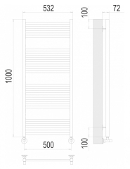 Полотенцесушитель Terminus Аврора  100х53, водяной, хром
