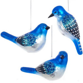 Елочная игрушка "Синяя птица" 7,6 см, в ассортименте