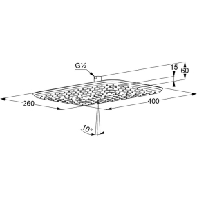 Лейка для душа Kludi Freshline 6440005-00, потолочная, 40х26 см, хром