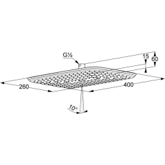 Лейка для душа Kludi Freshline 6440005-00, потолочная, 40х26 см, хром