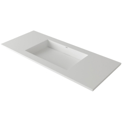 Раковина Holbi Polaris SR 140х55, из Soft Rock, белая матовая, с сифоном