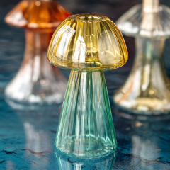Подсвечник Glass Design Mushroom 15 см, желтый/зеленый