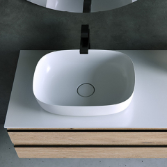 Раковина Kolpa-San Lux 500 ON, 50х36, из Kerrok, с клапаном, белая