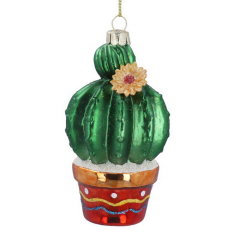 Новогодняя игрушка "Кактус в горшочке" 11 см