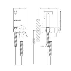Смеситель для гигиенического душа Gessi 316 45130.726, брашированная теплая бронза PVD