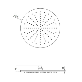 Лейка для душа iB Rubinetti Shower Head 316 P3030BM, потолочная, 30 см, черный матовый
