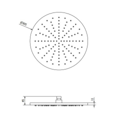 Лейка для душа iB Rubinetti Shower Head 316 P3030BM, потолочная, 30 см, черный матовый