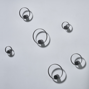 Полотенцедержатель круглый Zone Hoooked on rings 332026, 7,6 см, черный