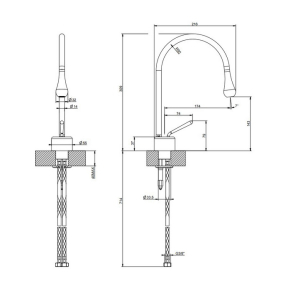 Смеситель для раковины Gessi Goccia 33601.299, черный матовый