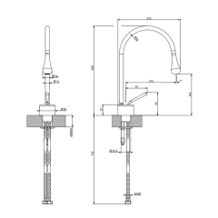 Смеситель для раковины Gessi Goccia 33601.299, черный матовый
