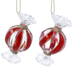 Елочная игрушка "Конфета" 9 см, в ассортименте