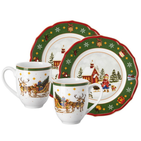 Набор чайный на 2 персоны Happy Wintertime, 4 предмета, зеленый