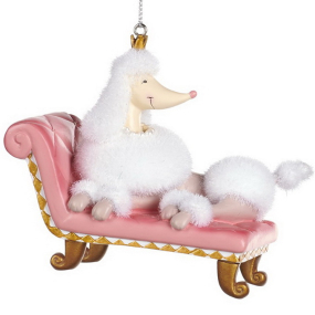 Игрушка на елку "Пудель белый" 11 см