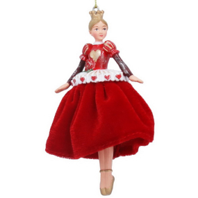 Елочная игрушка "Королева сердец в бархатной юбке" 14 см