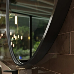 Зеркало Mebelvann Sanrey 90х90, с подсветкой, черная рама