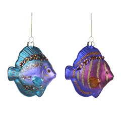 Елочная игрушка "Рыба тропическая" 10 см, в ассортименте
