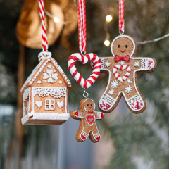 Елочная игрушка "Пряничный человечек и сердце" 8 см, в ассортименте