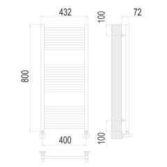 Полотенцесушитель Terminus Аврора 80х43, водяной, сатин