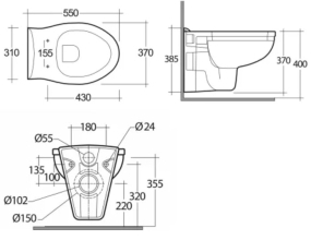 Унитаз подвесной RAK Ceramics Karla KAWC00003, с сиденьем
