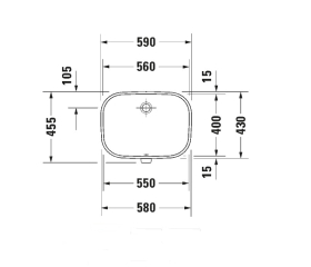 Раковина встраиваемая Duravit D-Code 56х40 0338560000