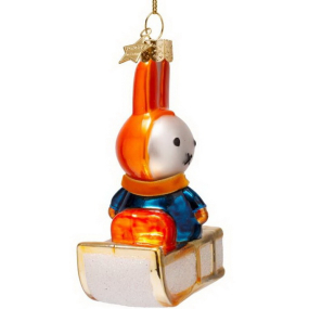 Елочная игрушка "Миффи на санях" 11 см