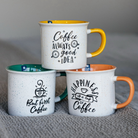 Кружка Happy 360 мл, оранжевая