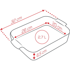 Форма для запекания прямоугольная Appolia 20х32 см, цвет шалфей