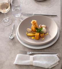 Салатник плоский NewMoon beige 25 см