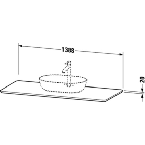 Консоль для тумбы с одним вырезом под раковину Duravit Luv LU946601717