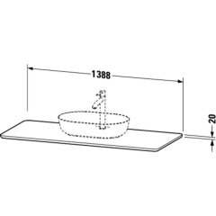 Консоль для тумбы с одним вырезом под раковину Duravit Luv LU946601717