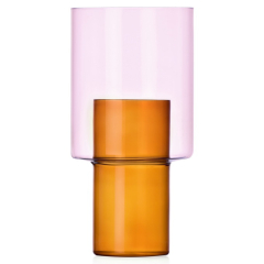 Ваза Boreale B 32 см, цвет янтарный/розовый