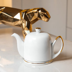 Заварник Salam Gold 700 мл, цвет золото/белый