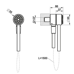 Комплект для душа Gessi HI-FI 63099.845, темная бронза