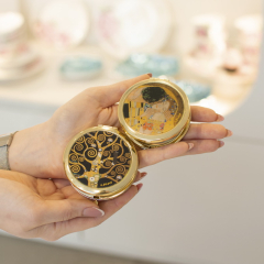 Зеркало карманное стеклянное в рамке "Поцелуй" 7,5 см