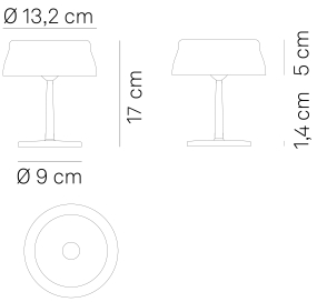 Лампа настольная Zafferano Sister Light Mini 17 см, цвет слоновой кости