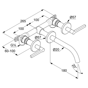 Смеситель для раковины Kludi Nova Fonte Puristic 201440515, хром