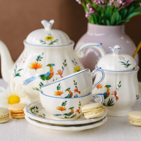 Набор чашек чайных с блюдцами Oiseaux De Paradis 130 мл, 4 предмета