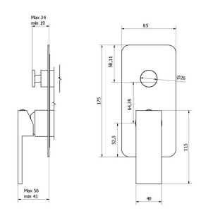 Внешняя часть iB Rubinetti Rubacuori ERU310CC смесителя для душа, хром