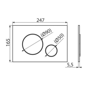 Панель смыва Alca Thin M678, черный матовый