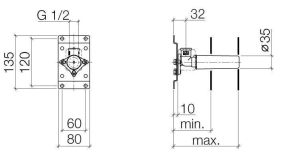 Элемент для скрытого монтажа Dornbracht Symetrics 3508597090 лейки для душа